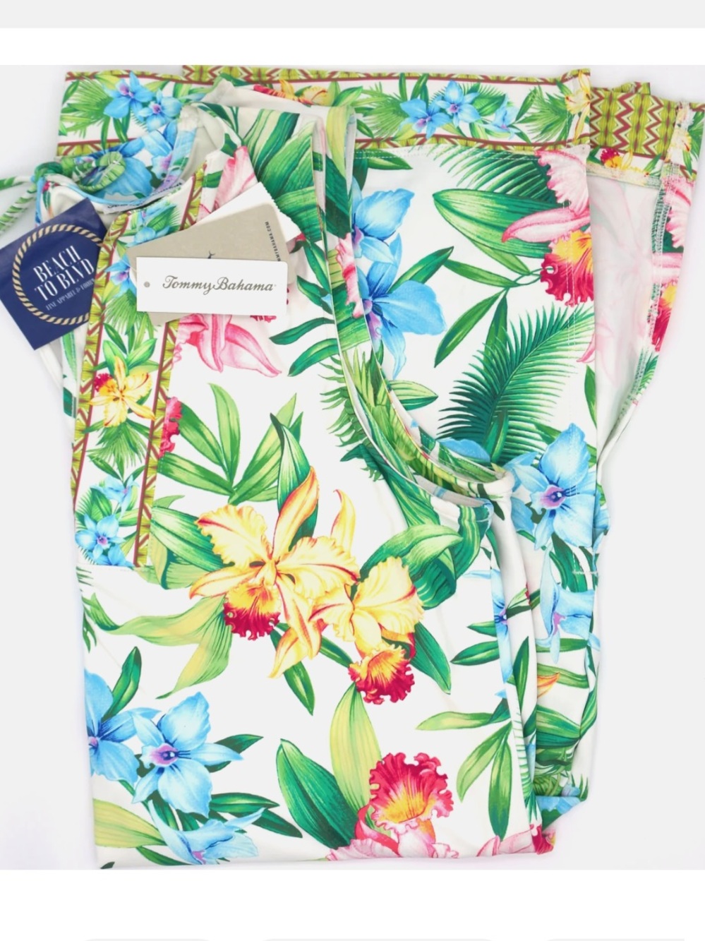Tommy Bahama Orchid Garden Romper Dress Sz S w MEASUREMENTS w Shorts - Picture 15 of 15